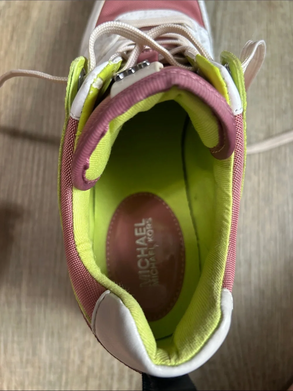 Michael Kors Women's Pink & Lime Lace-Up Trainer